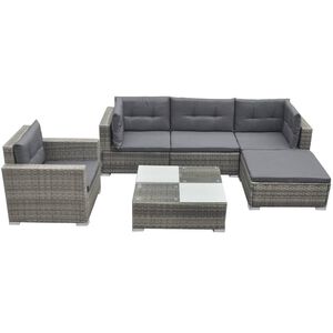 vidaXL havesofas&aelig;t i 17 dele i gr&aring; polyrattan (kun i UK/IE/FI/NO)