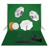 vidaXL fotostudieudstyr med lamper, paraplyer, baggrund og reflektor