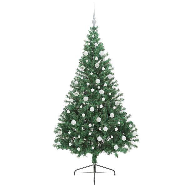 vidaXL Kunstig Forbelyst Juletr&aelig; med 300 LED'er Gr&oslash;n 180 cm PVC