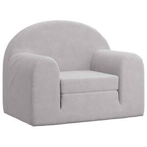 vidaXL sovesofa til b&oslash;rn bl&oslash;dt plys lysegr&aring;