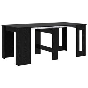 vidaXL Spisebord 180 x 85 x 75 cm Konstrueret tr&aelig; Sort eg Rektangul&aelig;r