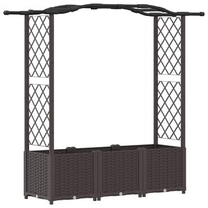 vidaXL H&aelig;vet Bed med Trellis og Tag Brun 164 x 40 x 138 cm PP