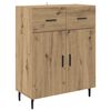 vidaXL Highboard med skuffe 2 pcs Artisan Egetr&aelig; Konstrueret tr&aelig;