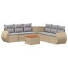 vidaXL Sofa S&aelig;t 8 stk. Beige og lys gr&aring; Poly Rattan og St&aring;l