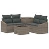 vidaXL Sofa S&aelig;t 6 stk. Gr&aring; og M&oslash;rkegr&aring; Poly Rattan og St&aring;l