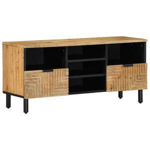 vidaXL tv-bord 100x33x46 cm massivt mangotr&aelig; brun