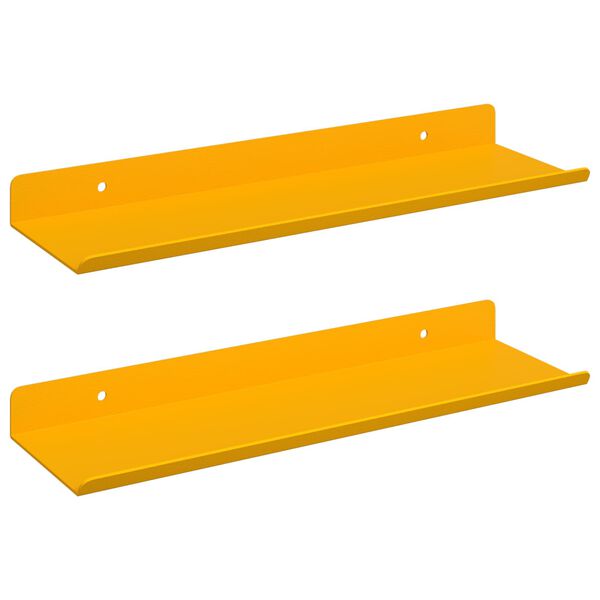 vidaXL Sv&aelig;vende hylde 2 pcs Sennepsgul 30 x 9 x 2,5 cm St&aring;l