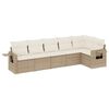 vidaXL sofas&aelig;t til haven 6 dele med hynder polyrattan beige