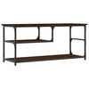 vidaXL tv-bord 103x38x46,5 cm konstrueret tr&aelig; og st&aring;l brun eg