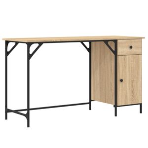 vidaXL computerbord 131x48x75 cm konstrueret tr&aelig; sonoma-eg