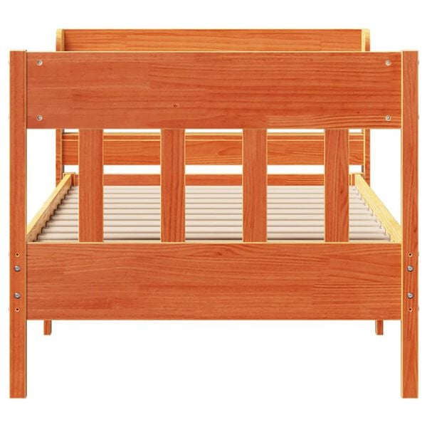 vidaXL sengeramme uden madras 75x190 cm massivt fyrretræ gyldenbrun