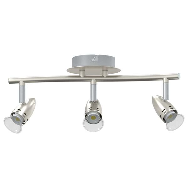 vidaXL Loftsspot med spotlights Nikkel 36,5 x 10 x 12,5 cm Metal