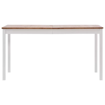 vidaXL spisebord 140x70x73 cm fyrretræ hvid og brun