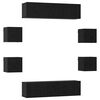 vidaXL TV-m&oslash;bels&aelig;t 8 pcs 120 x 30 x 30 cm Sort eg Konstrueret tr&aelig;