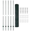 vidaXL Eurohegn med stolpe 10 x 1,5 m PVC-belagt st&aring;l Gr&oslash;n Mesh