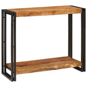 vidaXL Konsolbord med hylde Brun 90 x 33 x 75 cm Massivt mangotr&aelig;