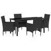 vidaXL Have Spisebordss&aelig;t 5 stk. Sort polyrattan