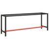 vidaXL stel til arbejdsb&aelig;nk 210x50x79 cm metal mat sort og mat r&oslash;d