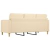 vidaXL 3-personers sofa 180 cm stof cremefarvet