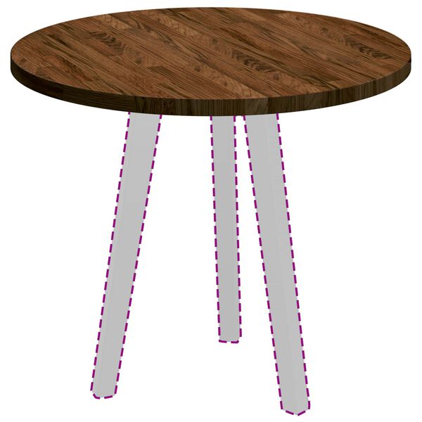 vidaXL Bordplade M&oslash;rk Brun &Oslash; 60 x 2,5 cm Massivt Eg Tr&aelig;