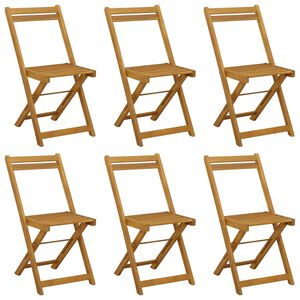 vidaXL foldbare bistrostole 6 stk. massivt akacietr&aelig;