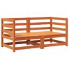 vidaXL hj&oslash;rnemoduler til havesofa 2 stk. 70x70x67 cm massivt tr&aelig; brun