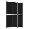 vidaXL 3-panels rumdeler 150x220 cm stof sort