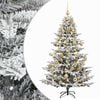 vidaXL Kunstigt juletr&aelig; med julekugle 150 cm 150 LED'er Varm hvid
