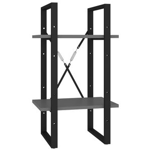 vidaXL bogreol med 2 hylder 40x30x70 cm konstrueret tr&aelig; gr&aring;