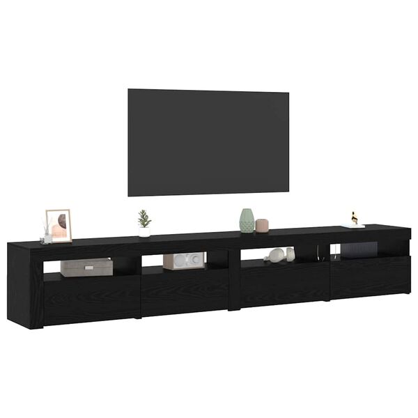 vidaXL TV-m&oslash;bels&aelig;t 3 pcs Sort eg 240 x 35 x 40 cm Konstrueret tr&aelig;