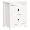 vidaXL sengebord 50x35x61,5 cm massivt fyrretr&aelig; hvid