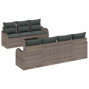 vidaXL Havesofa S&aelig;t 8 stk. 7-Antal s&aelig;der Gr&aring;