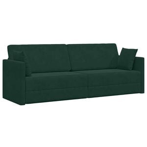 vidaXL Gulvsovesofa M&oslash;rkegr&oslash;n 213 x 70 x 77 cm Fl&oslash;jl