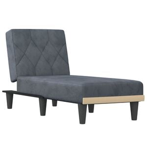 vidaXL chaiselong velour m&oslash;rkegr&aring;