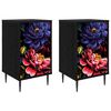 vidaXL Natskab KIEL 2 stk. Sort eg 36 x 33 x 61 cm Konstrueret tr&aelig;
