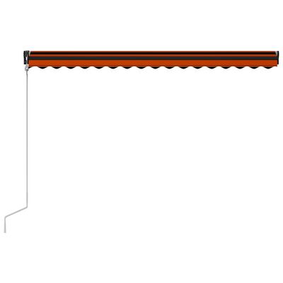 vidaXL foldemarkise med vindsensor og LED 400x300 cm orange og brun