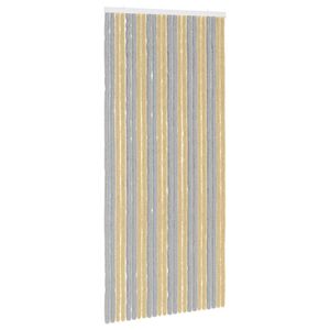 vidaXL Insektgardin i chenille Gr&aring; og beige 100 x 220 cm 100% PP