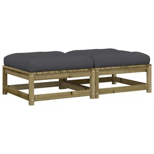 vidaXL fodskamler til haven 2 stk. med hynder impr&aelig;gneret fyrretr&aelig;