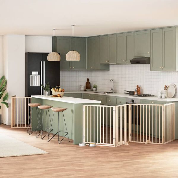 vidaXL hundel&aring;ge med d&oslash;r 8 paneler 640 cm foldbar poppeltr&aelig;