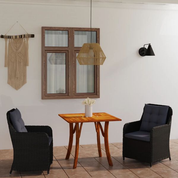 vidaXL spisebordss&aelig;t til haven 3 dele sort