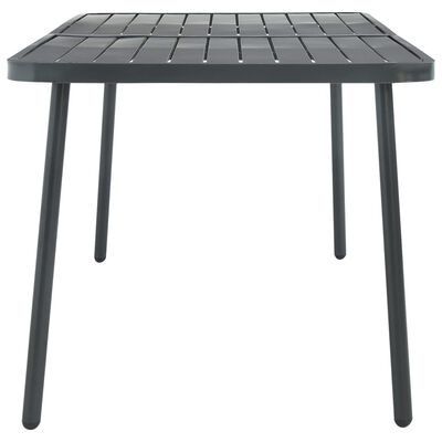 vidaXL spisebordssæt til haven 7 dele stål mørkegrå