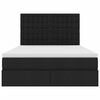vidaXL Seng med opbevaring og LED med LED Sort 140 x 200 cm Polyester