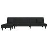 vidaXL L-formet sovesofa 255x140x70 cm velour sort