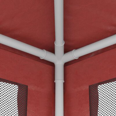 vidaXL festtelt med 4 sidevægge 3x3 m trådnet HDPE rød