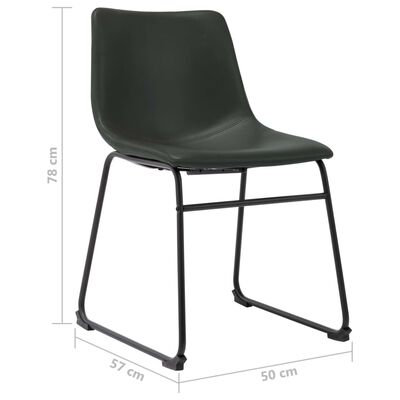 vidaXL spisebordsstole 2 stk. grå kunstlæder