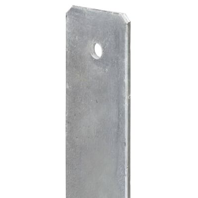 vidaXL hegnspløkker 2 stk. 8x6x60 cm galvaniseret stål sølvfarvet