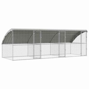 vidaXL H&oslash;nsebur 3 stk. S&oslash;lv 600 x 200 x 200 cm Galvaniseret st&aring;l