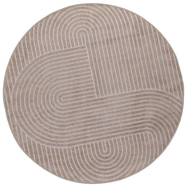 vidaXL Omr&aring;det&aelig;pper Rund PALMERAS Beige &Oslash; 120 CM Polyester