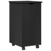 vidaXL Rullende skab med hjul Sort 34 x 39 x 65,5 cm Massivt fyrretr&aelig;
