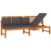 vidaXL daybed med cremefarvet hynde 200x60x75 cm massivt akacietr&aelig; gr&aring;